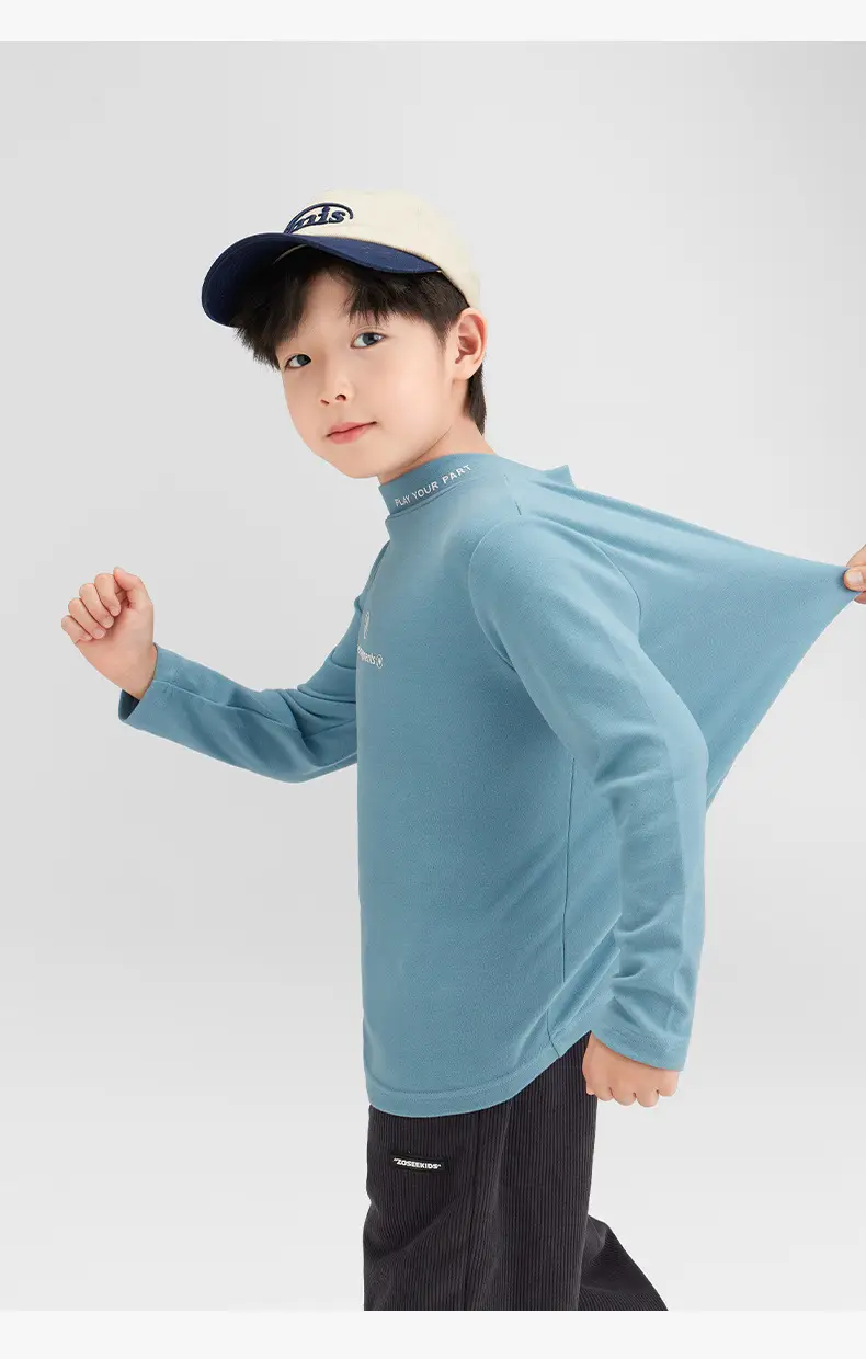 Zuoxi Boys Velvet Turtleneck Long Sleeve Warm Innerwear — feature 30