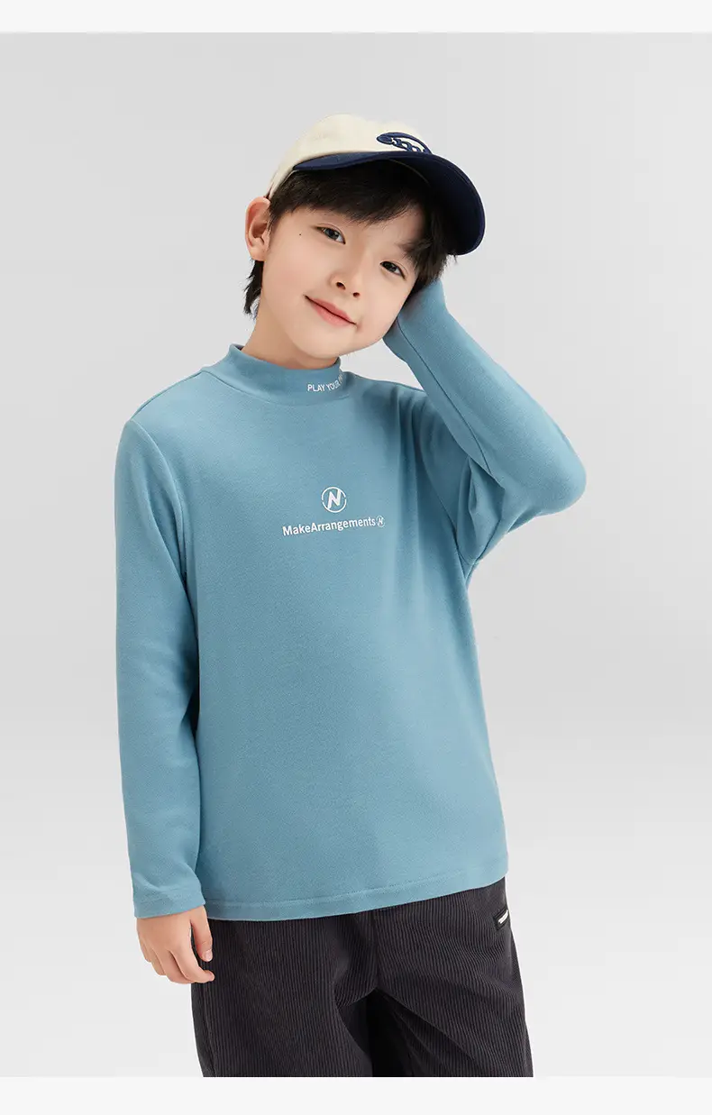 Zuoxi Boys Velvet Turtleneck Long Sleeve Warm Innerwear — feature 31