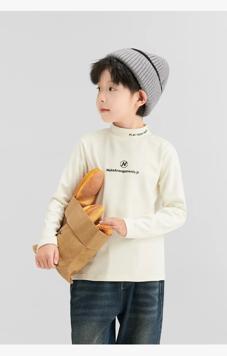 Zuoxi Boys Velvet Turtleneck Long Sleeve Warm Innerwear — feature 33