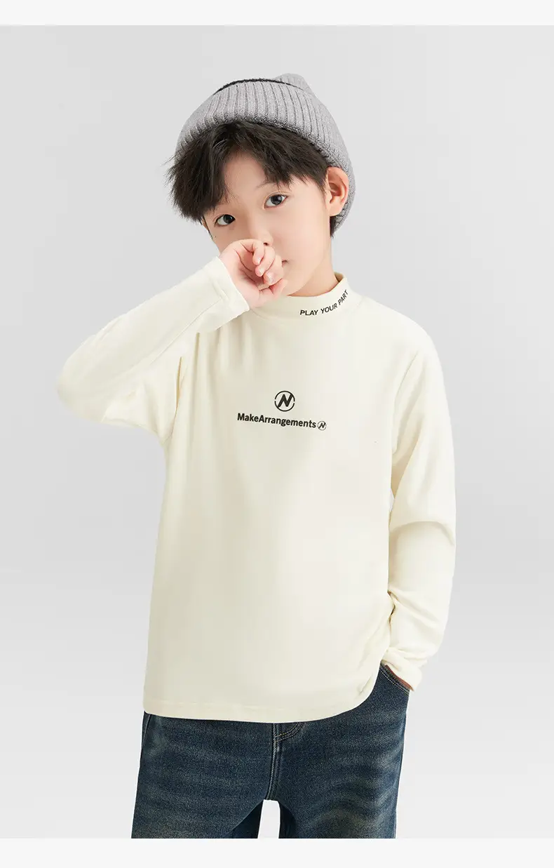 Zuoxi Boys Velvet Turtleneck Long Sleeve Warm Innerwear — feature 37