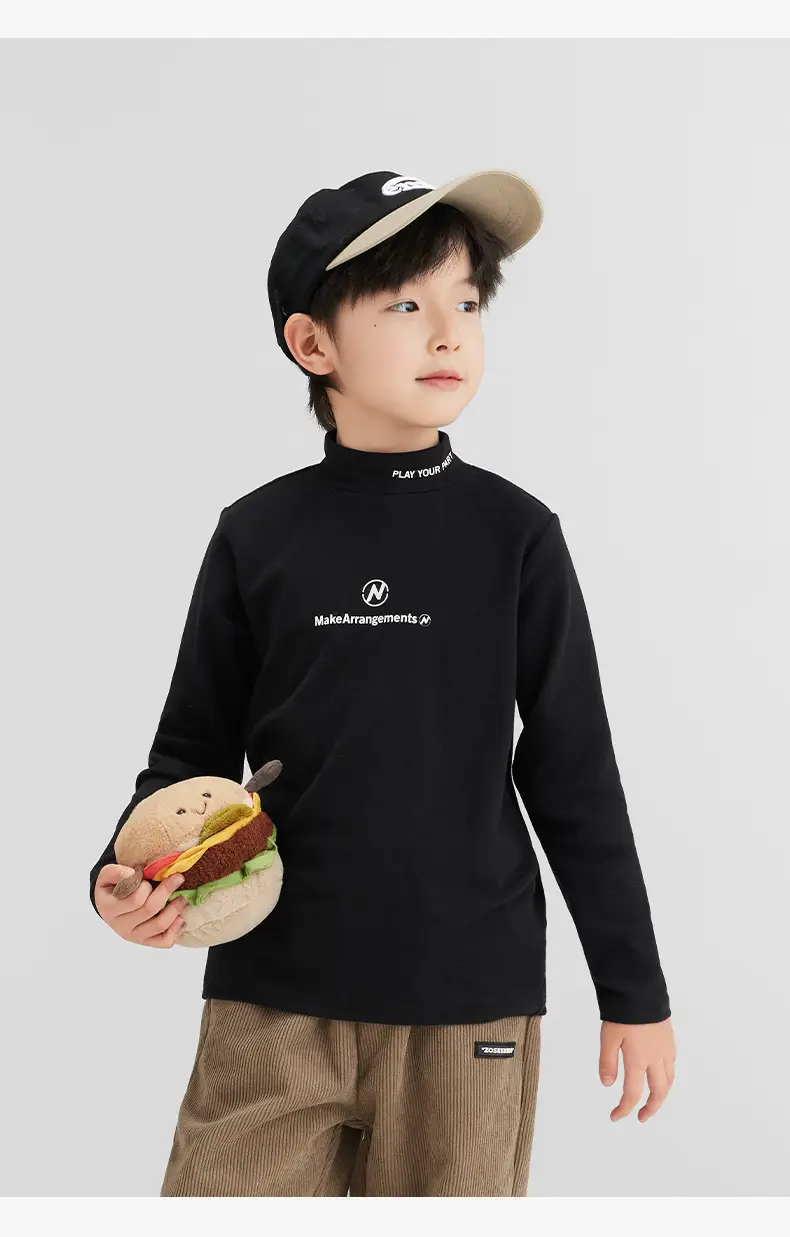 Zuoxi Boys Velvet Turtleneck Long Sleeve Warm Innerwear — feature 39