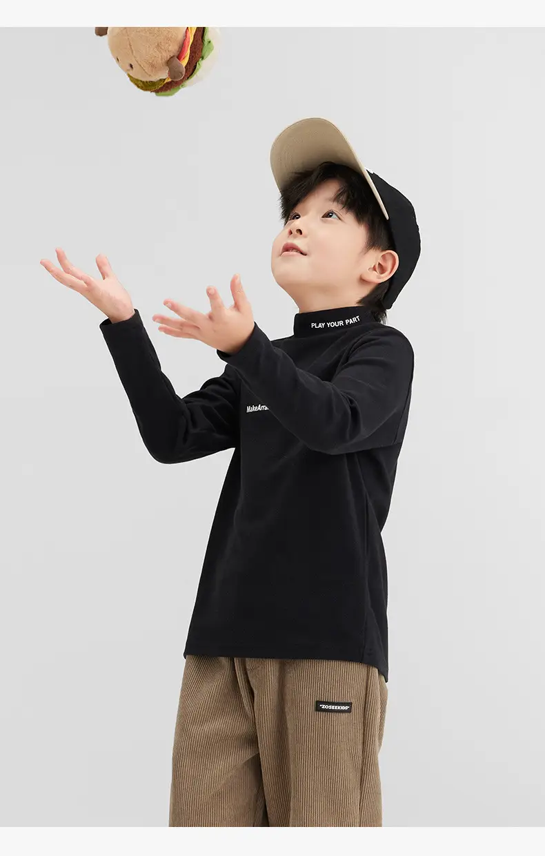 Zuoxi Boys Velvet Turtleneck Long Sleeve Warm Innerwear — feature 40