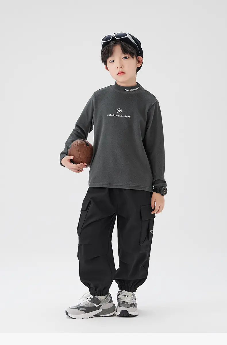 Zuoxi Boys Velvet Turtleneck Long Sleeve Warm Innerwear — feature 44