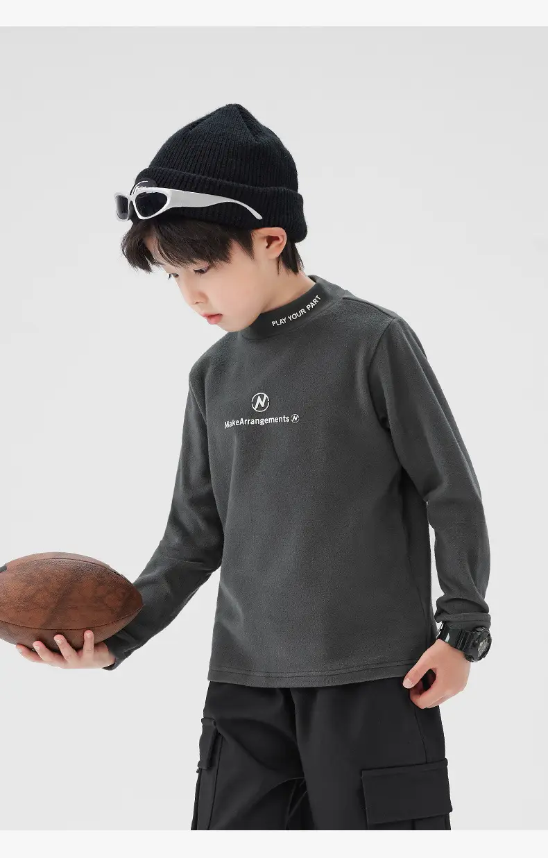 Zuoxi Boys Velvet Turtleneck Long Sleeve Warm Innerwear — feature 45