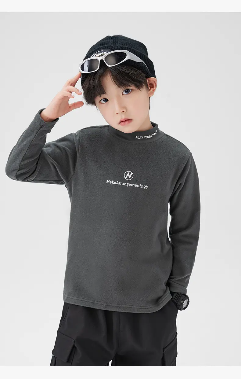Zuoxi Boys Velvet Turtleneck Long Sleeve Warm Innerwear — feature 46