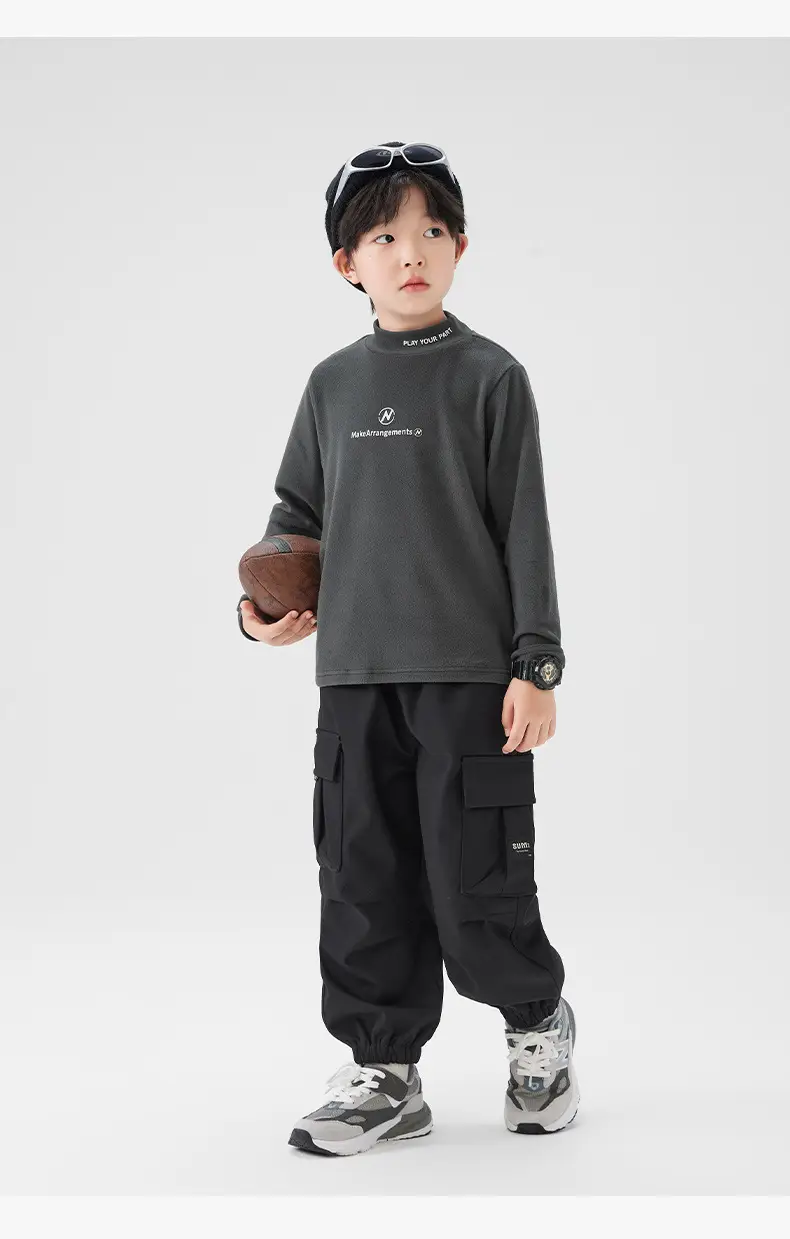 Zuoxi Boys Velvet Turtleneck Long Sleeve Warm Innerwear — feature 47