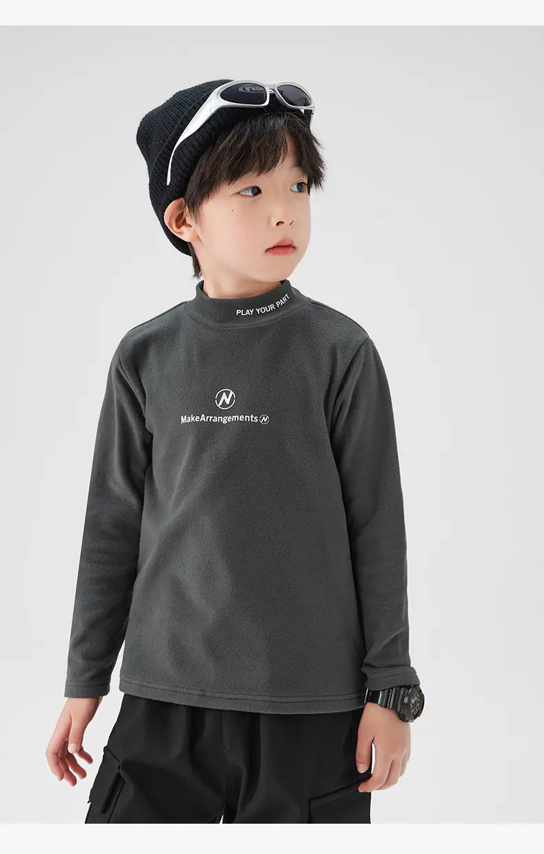 Zuoxi Boys Velvet Turtleneck Long Sleeve Warm Innerwear — feature 48