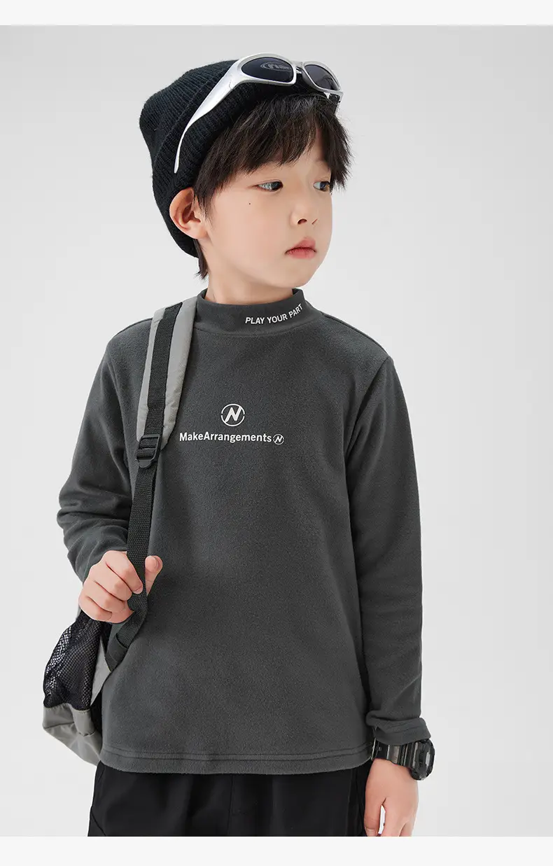 Zuoxi Boys Velvet Turtleneck Long Sleeve Warm Innerwear — feature 49