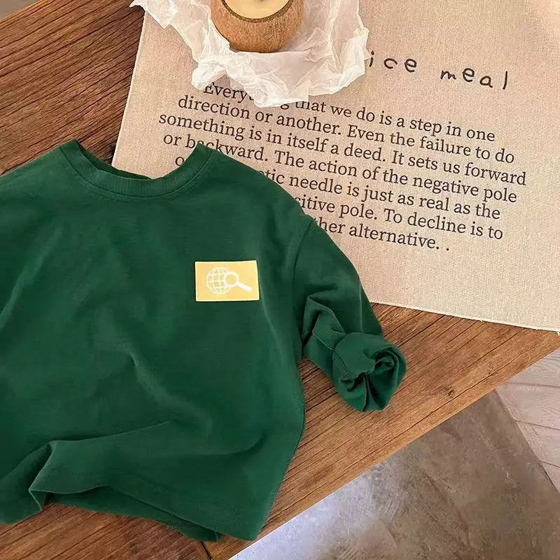 Boys Long Sleeve T-Shirt Brown Loose Spring Autumn Wear - Image 5