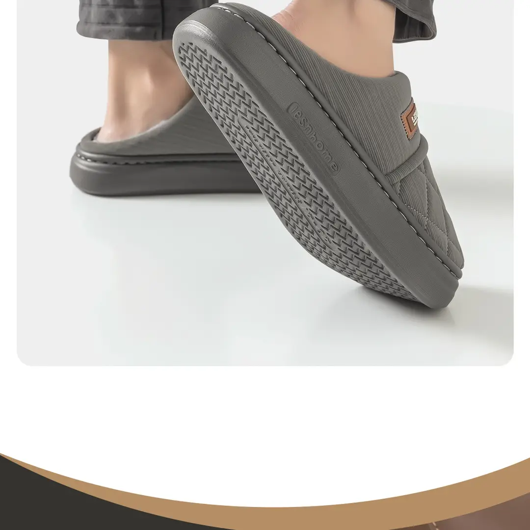 Waterproof Cotton Slippers for Men, Autumn and Winter Outdoor Wear, Thick-Soled 2026 New Model, Indoor Home Non-Slip Leather Cotton Slippers for Women — feature 11