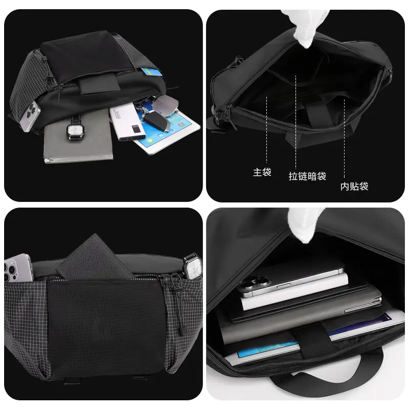 Multi-Function Waist Bag Black Beige Unisex - Image 9