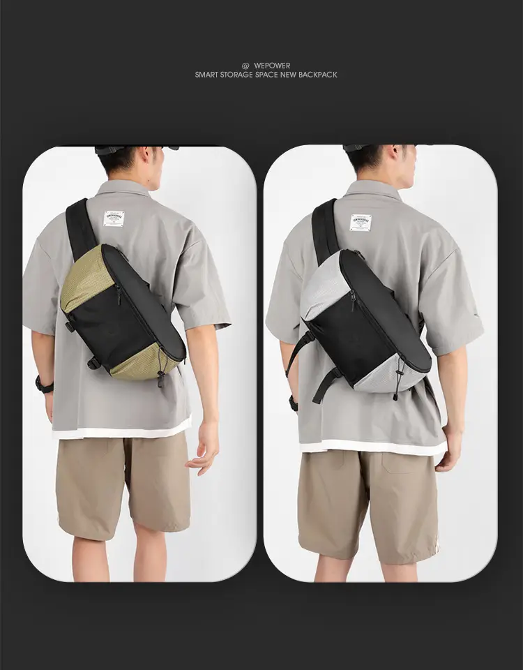 Multi-Function Waist Bag Black Beige Unisex — feature 16