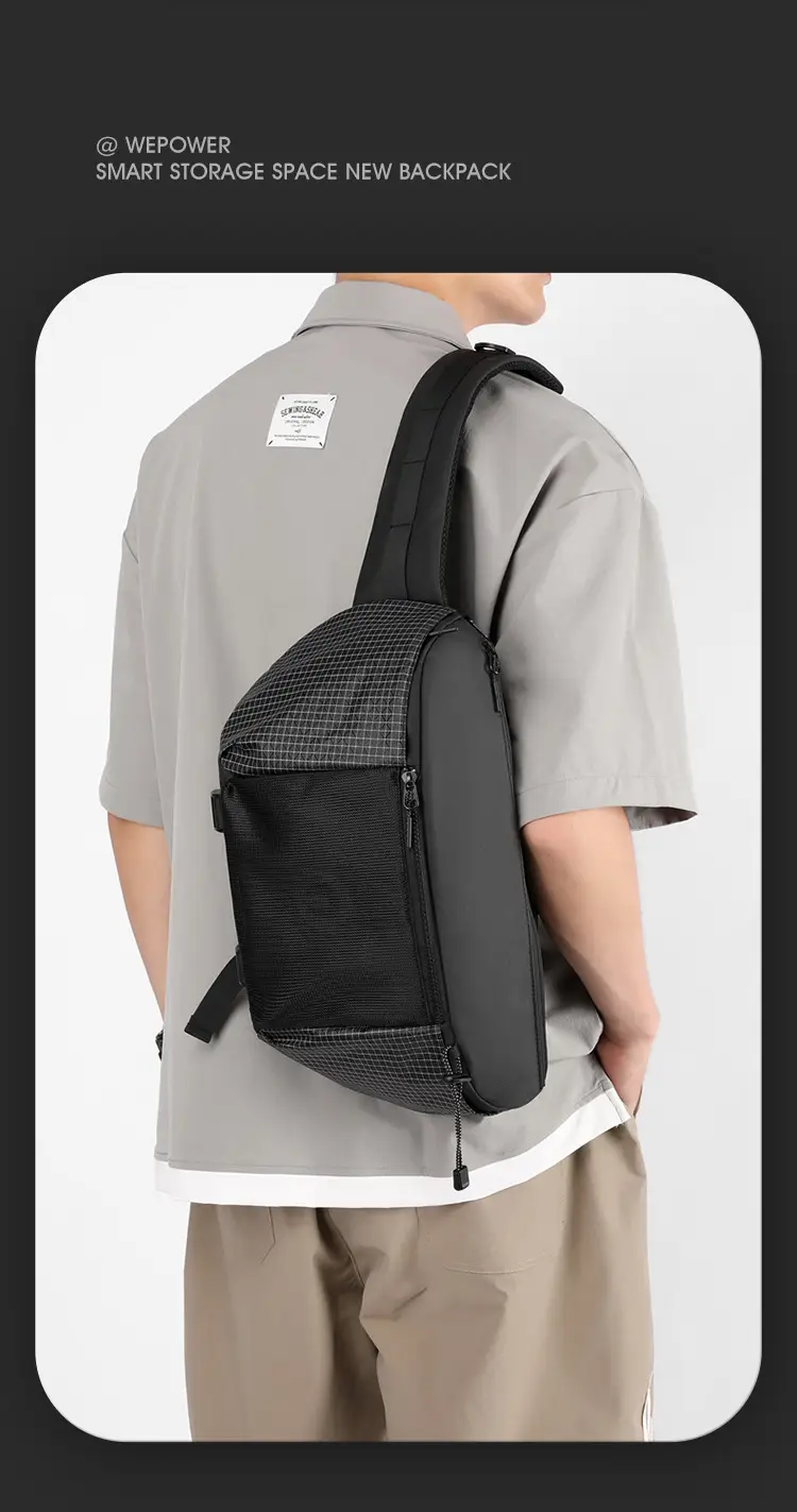Multi-Function Waist Bag Black Beige Unisex — feature 23