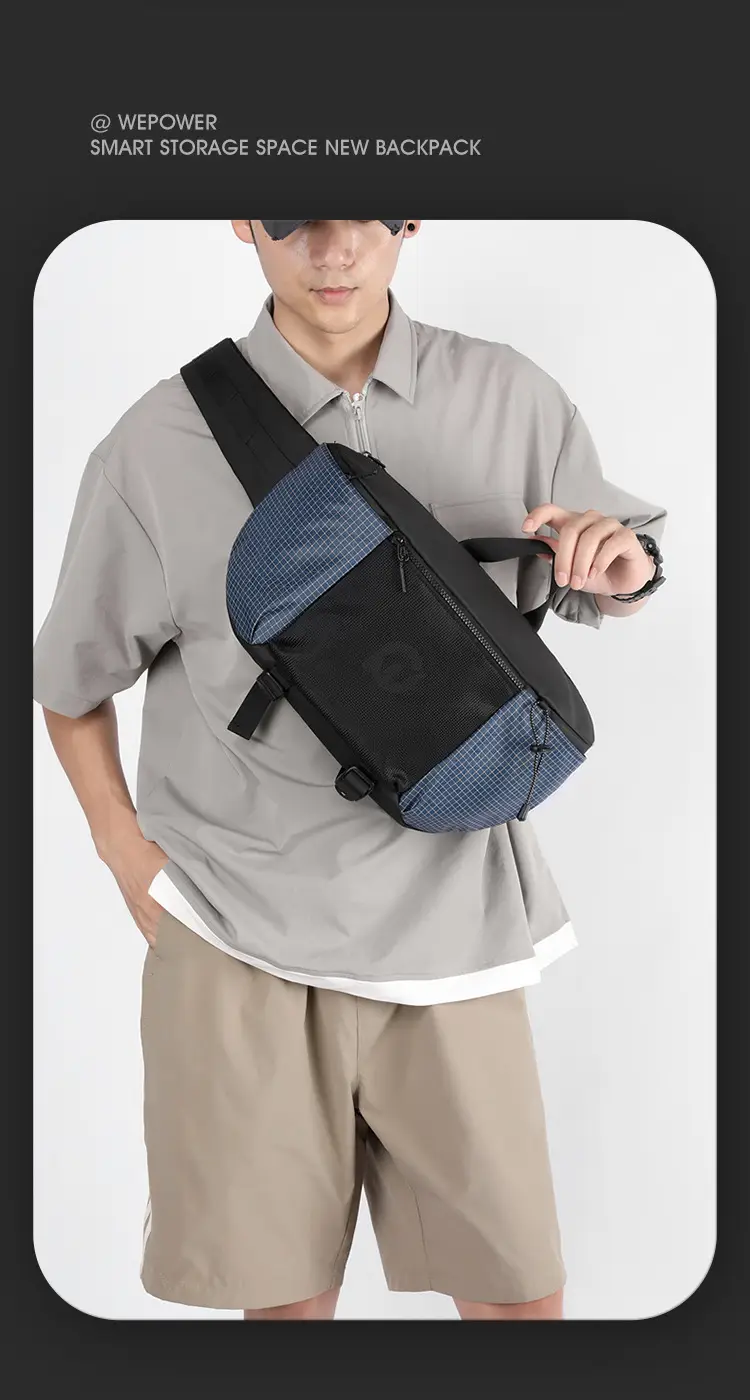 Multi-Function Waist Bag Black Beige Unisex — feature 24