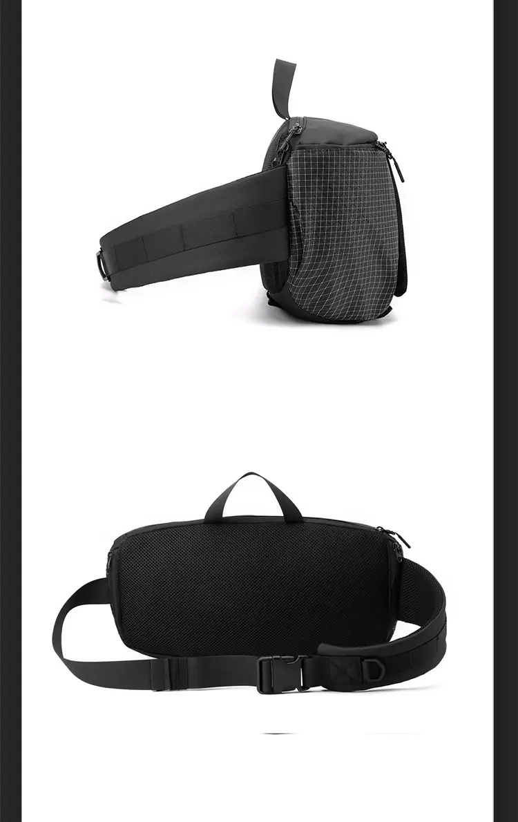 Multi-Function Waist Bag Black Beige Unisex — feature 26