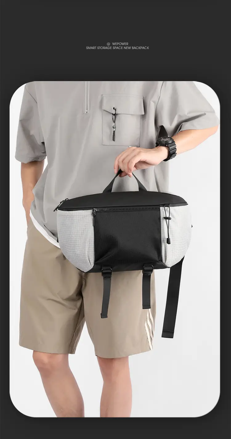 Multi-Function Waist Bag Black Beige Unisex — feature 5