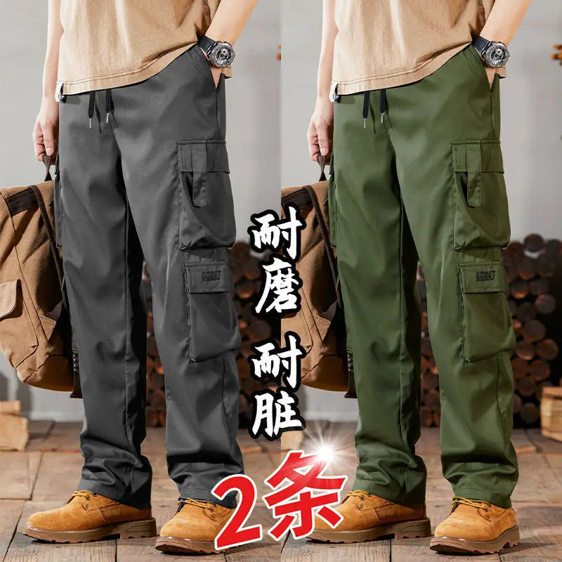 Men Retro Cargo Pants Large Straight Casual Wear - Image 6