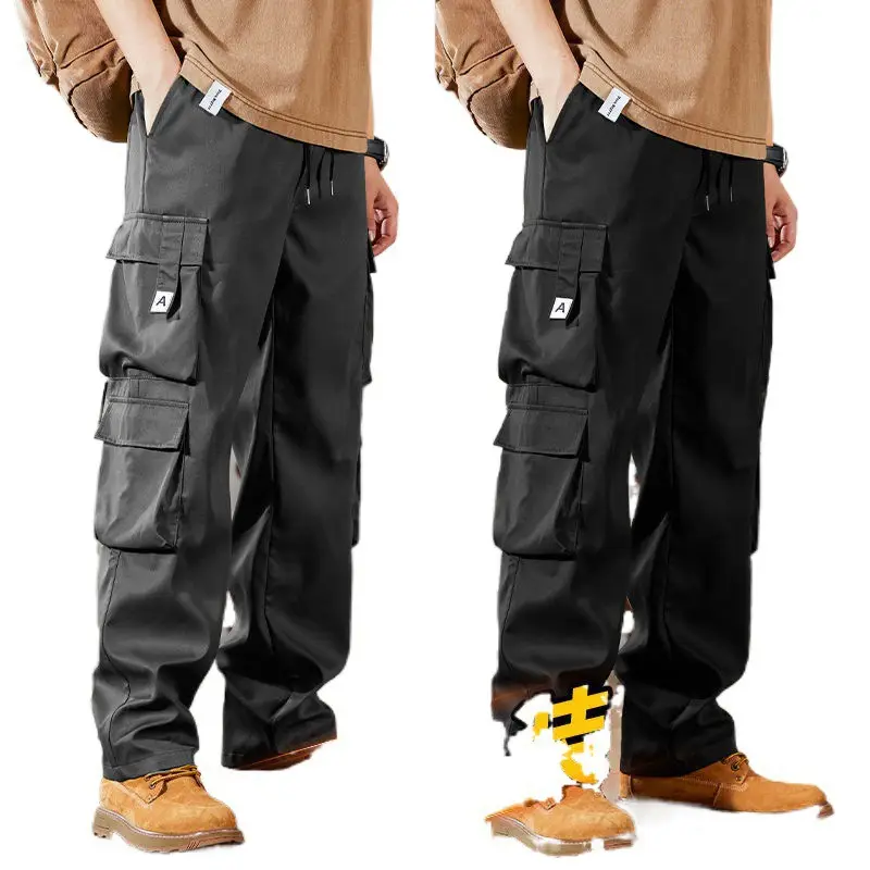 Men Retro Cargo Pants Large Straight Casual Wear — feature 7