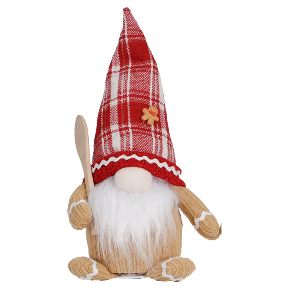 Cross Border Christmas Gingerbread Man Doll with Red Plaid Hat — feature 8