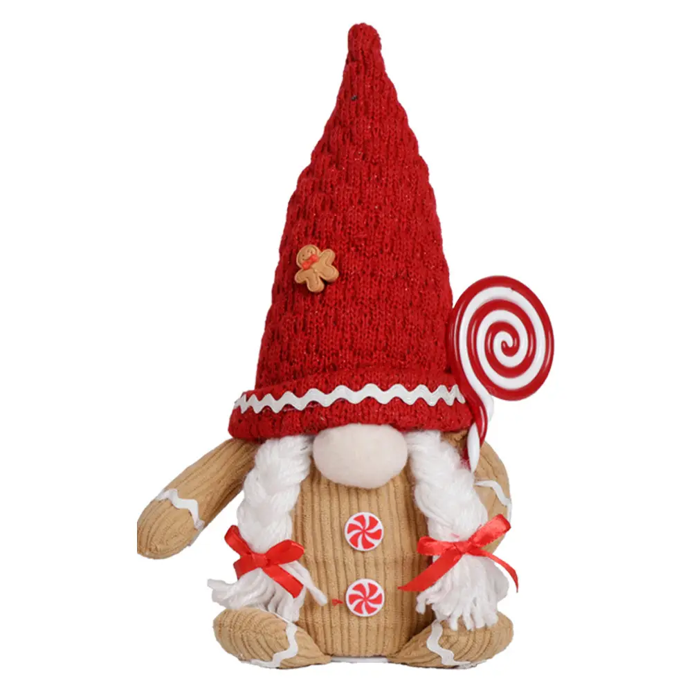 Cross Border Christmas Gingerbread Man Doll with Red Plaid Hat — feature 9