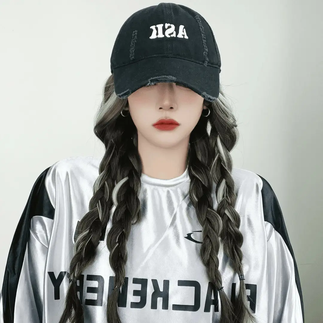 Asian Color Fake Hair Wig Hat for Women