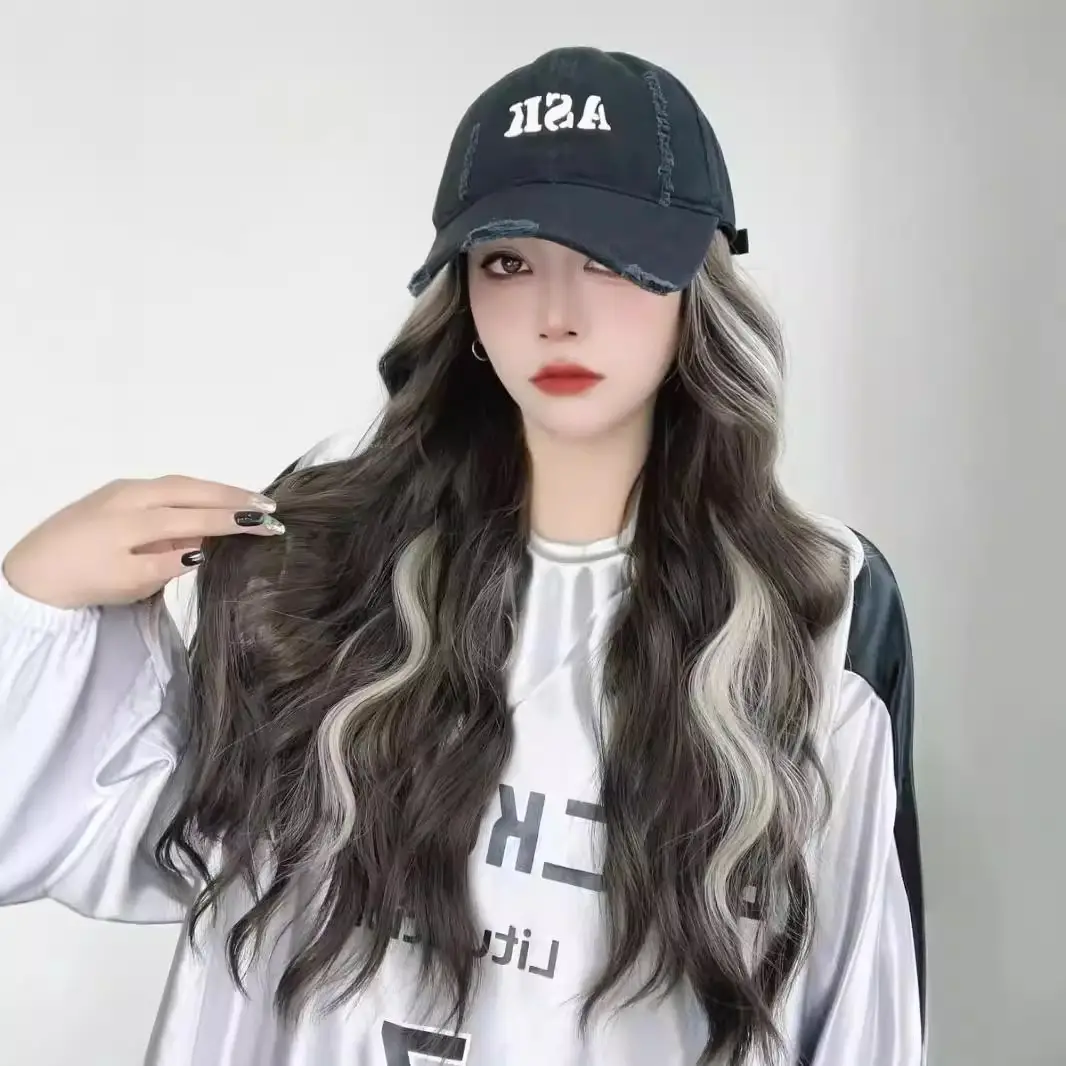 Asian Color Fake Hair Wig Hat for Women