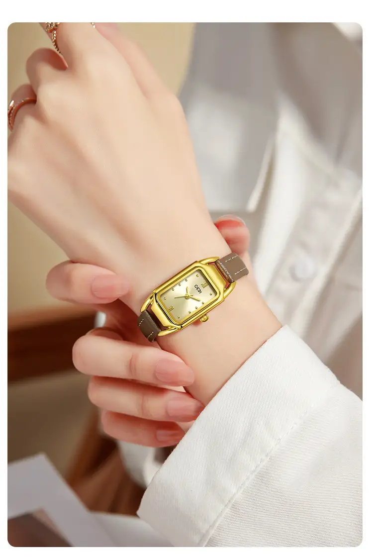 Gold Square Watch for Women Quartz Belt Watch — feature 10
