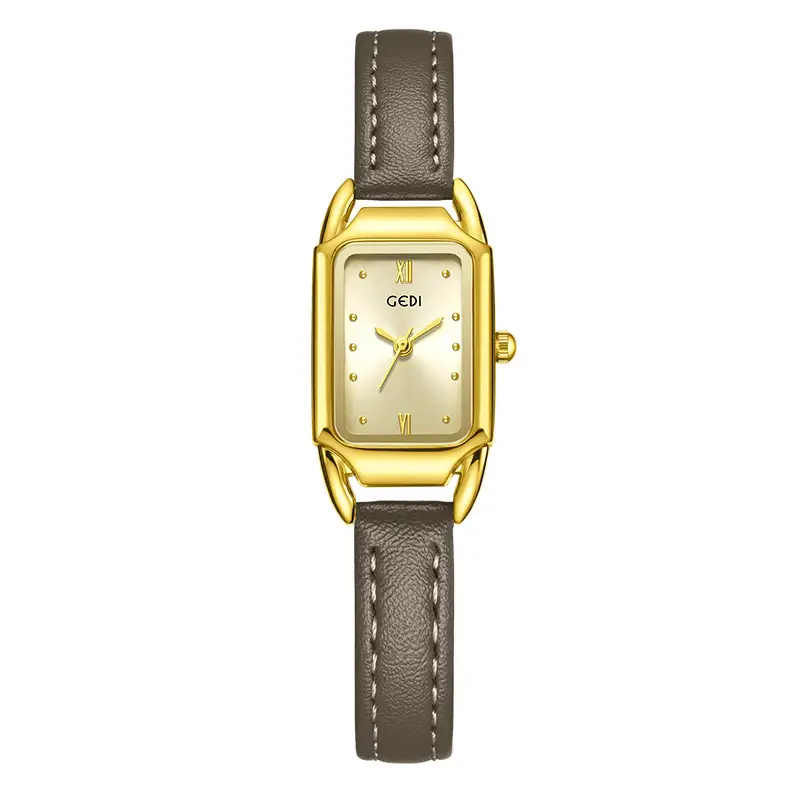 Gold Square Watch for Women Quartz Belt Watch