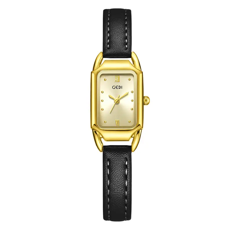Gold Square Watch for Women Quartz Belt Watch - Image 3