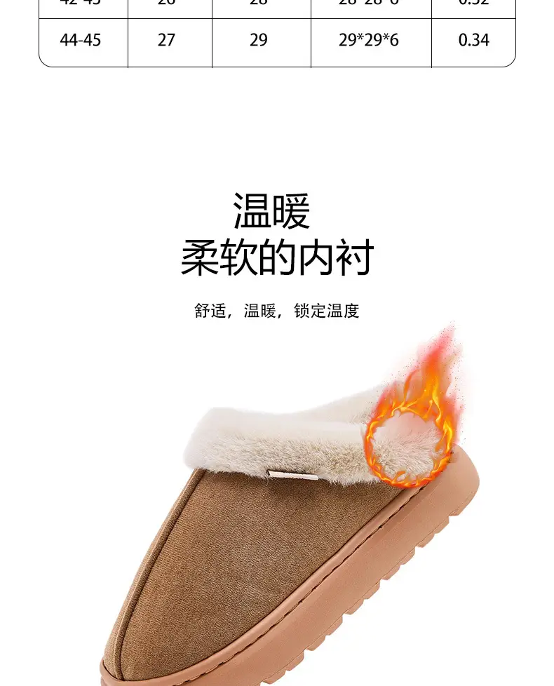 Cross-Border Foreign Trade Wholesale Furry Slippers, Non-Slip Warm Cotton Slippers for Women, Thickened and Fleece-Lined Cotton Slippers, Indoor Home Slippers — feature 6