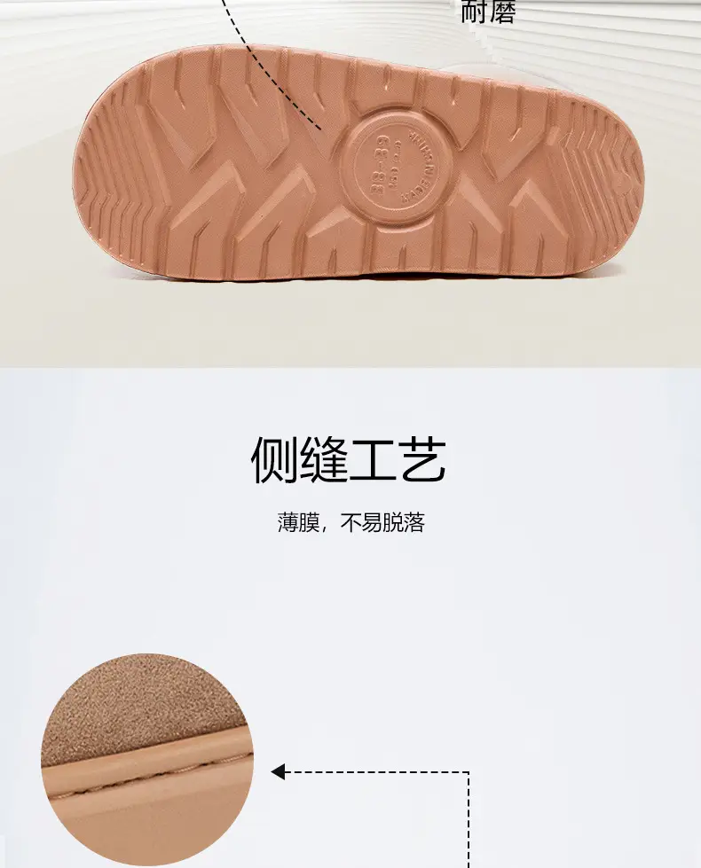 Cross-Border Foreign Trade Wholesale Furry Slippers, Non-Slip Warm Cotton Slippers for Women, Thickened and Fleece-Lined Cotton Slippers, Indoor Home Slippers — feature 8