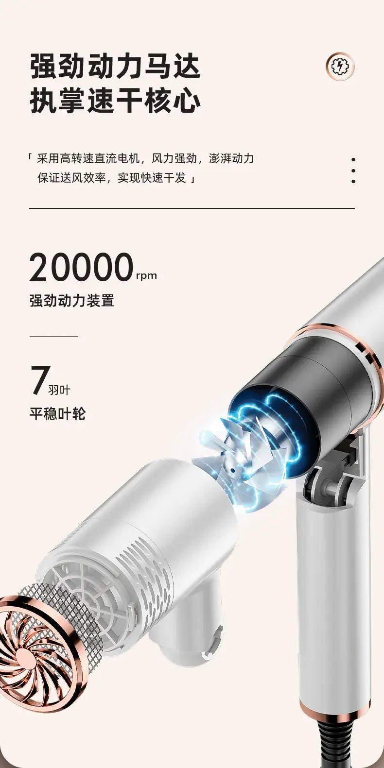 Purple Hair Dryer with 3-in-1 Foldable Design — feature 4
