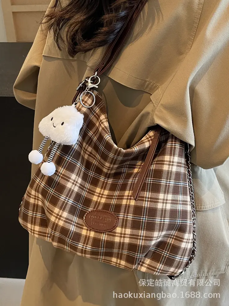 Women Large Capacity Brown Leather Shoulder Bag
