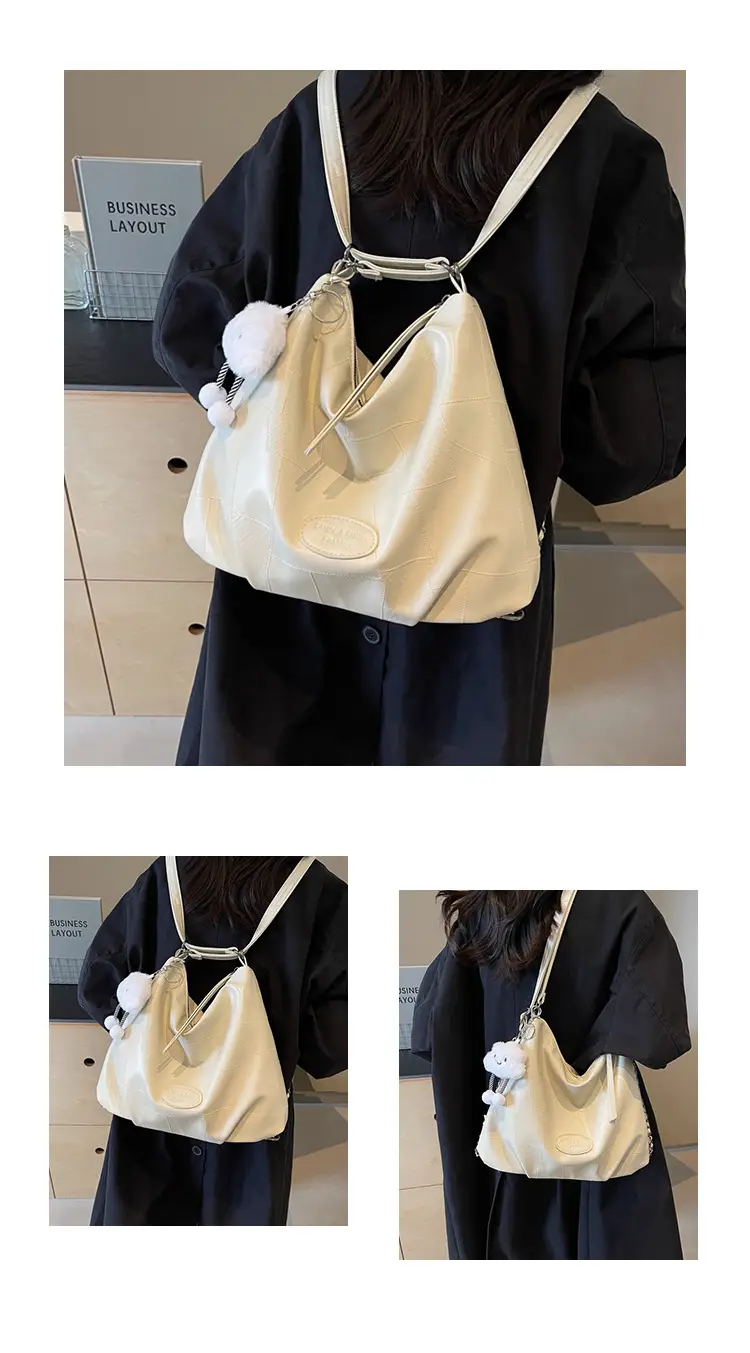Women Large Capacity Brown Leather Shoulder Bag — feature 13