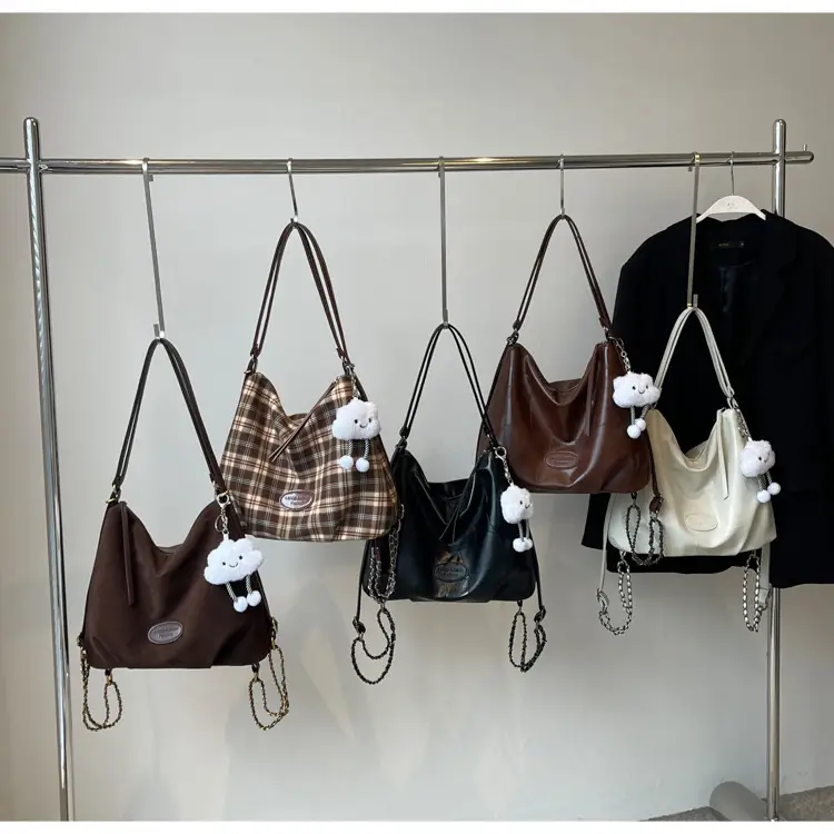 Women Large Capacity Brown Leather Shoulder Bag — feature 15