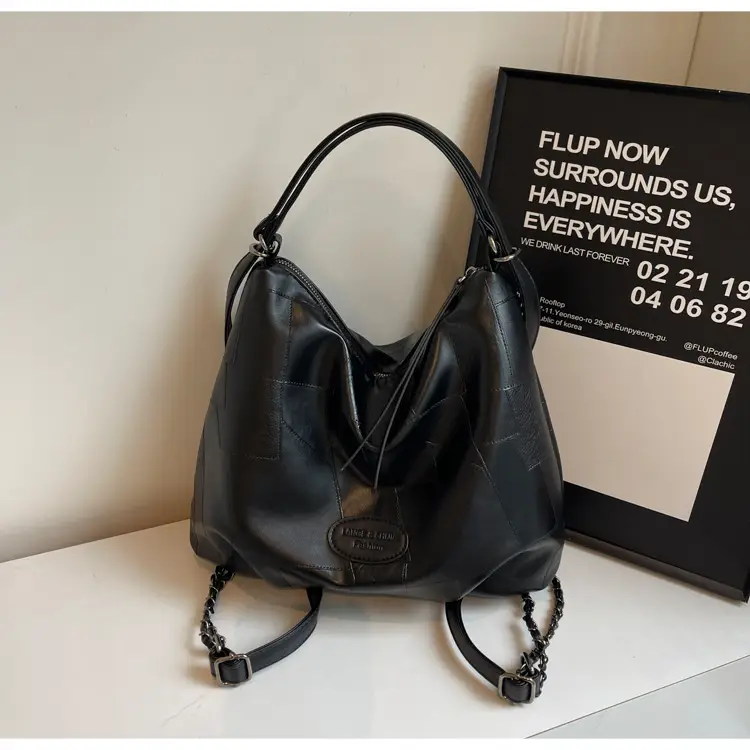 Women Large Capacity Brown Leather Shoulder Bag — feature 16