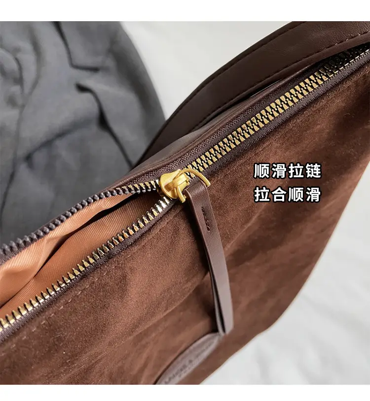 Women Large Capacity Brown Leather Shoulder Bag — feature 4