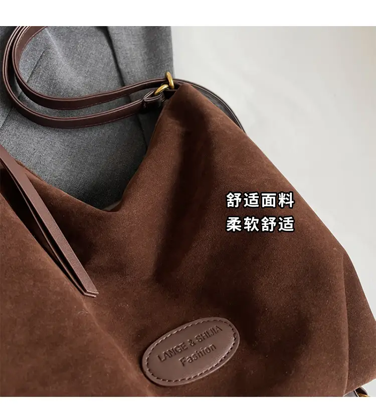 Women Large Capacity Brown Leather Shoulder Bag — feature 6