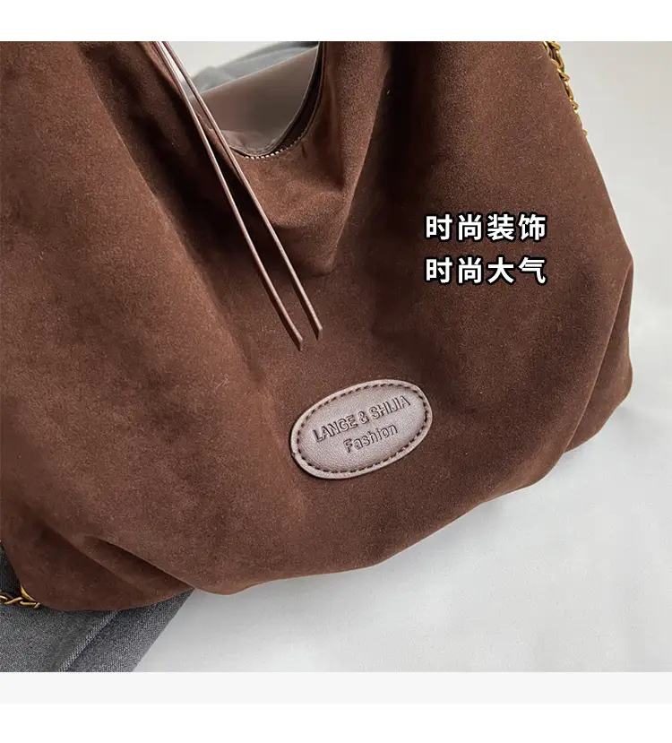 Women Large Capacity Brown Leather Shoulder Bag — feature 7