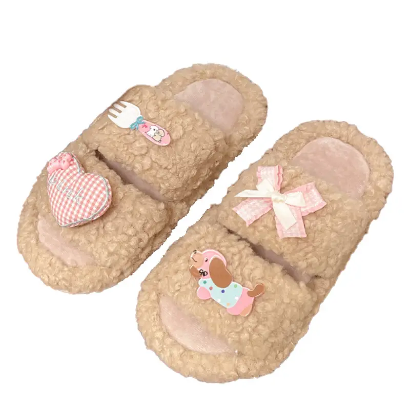 2024 New Cartoon Cute Wool Slippers Lamb Wool Winter - Image 8