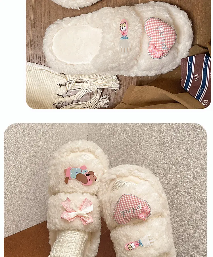 2024 New Cartoon Cute Wool Slippers Lamb Wool Winter — feature 10