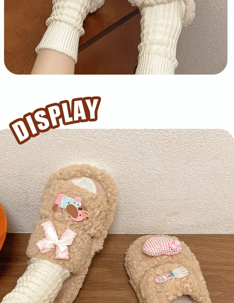 2024 New Cartoon Cute Wool Slippers Lamb Wool Winter — feature 11