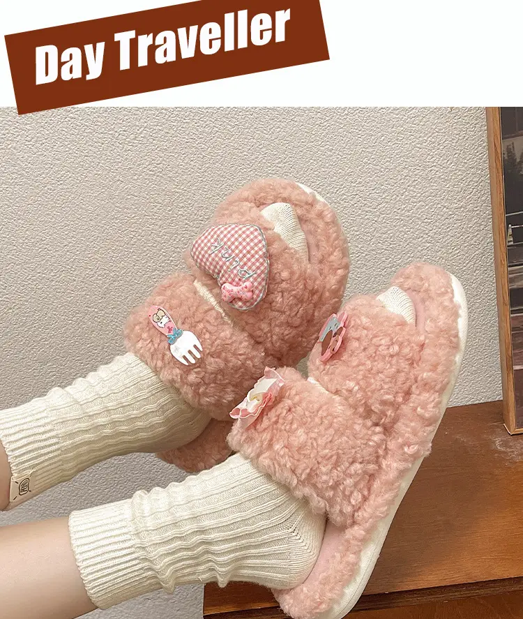 2024 New Cartoon Cute Wool Slippers Lamb Wool Winter — feature 15