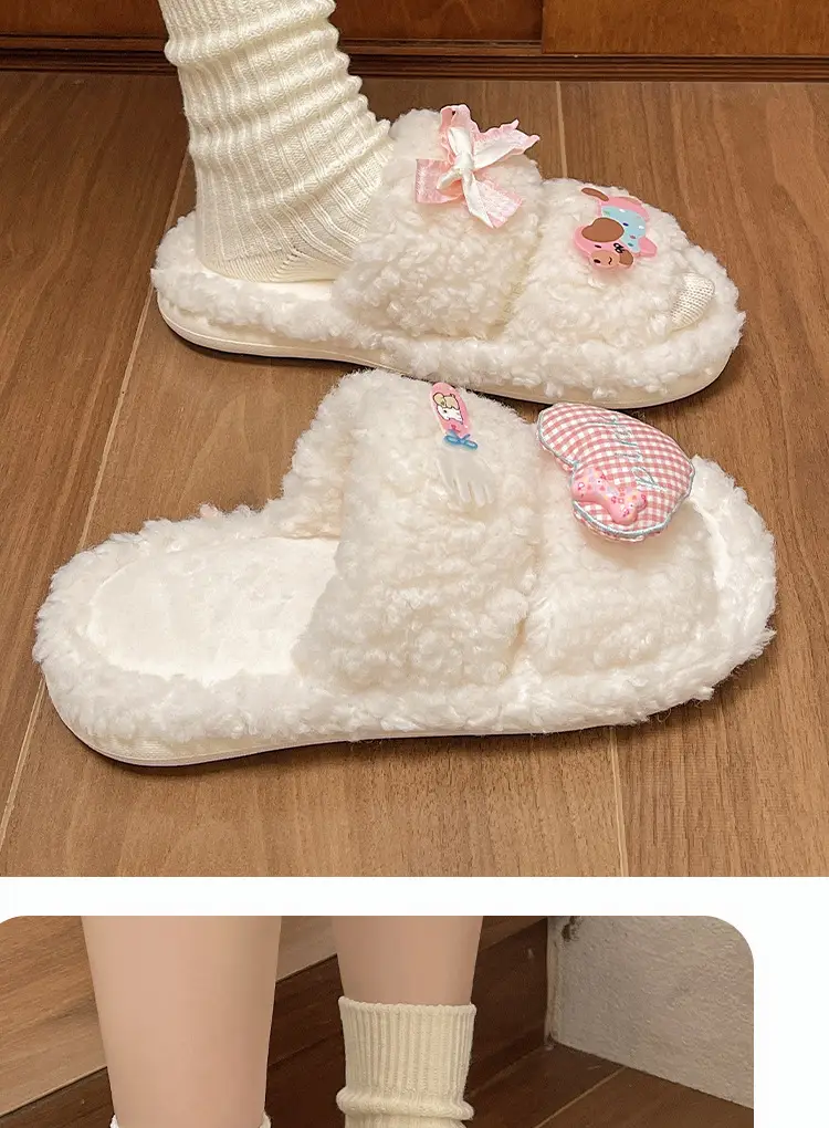2024 New Cartoon Cute Wool Slippers Lamb Wool Winter — feature 8