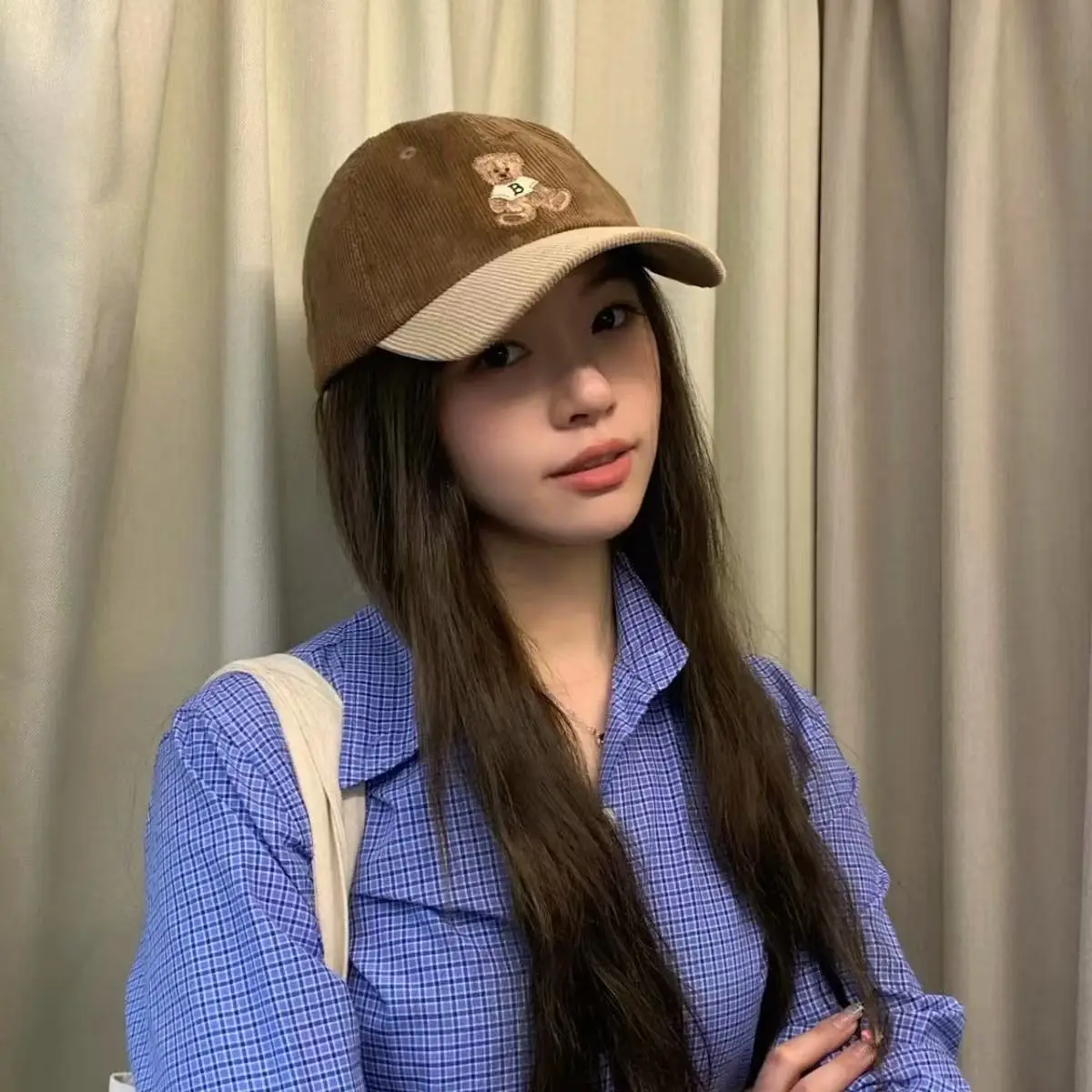 Cute Bear Cap Brown Cotton Baseball - Image 5