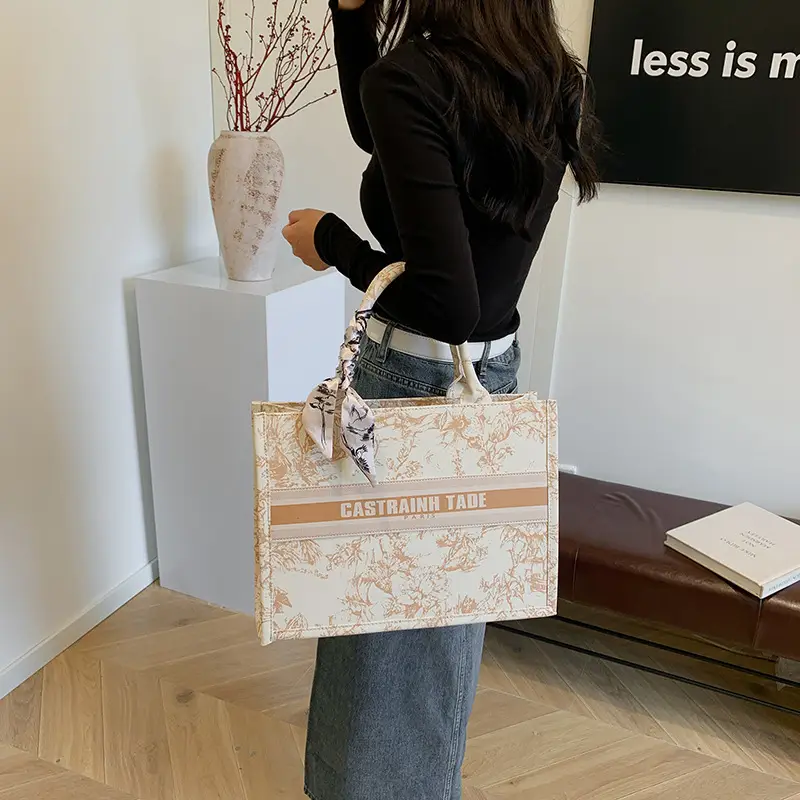 Women Printed Crossbody Tote Bag with Letter Design