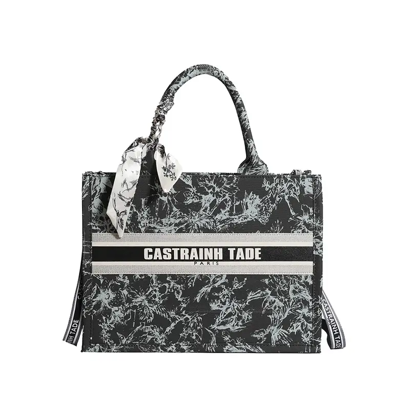 Women Printed Crossbody Tote Bag with Letter Design