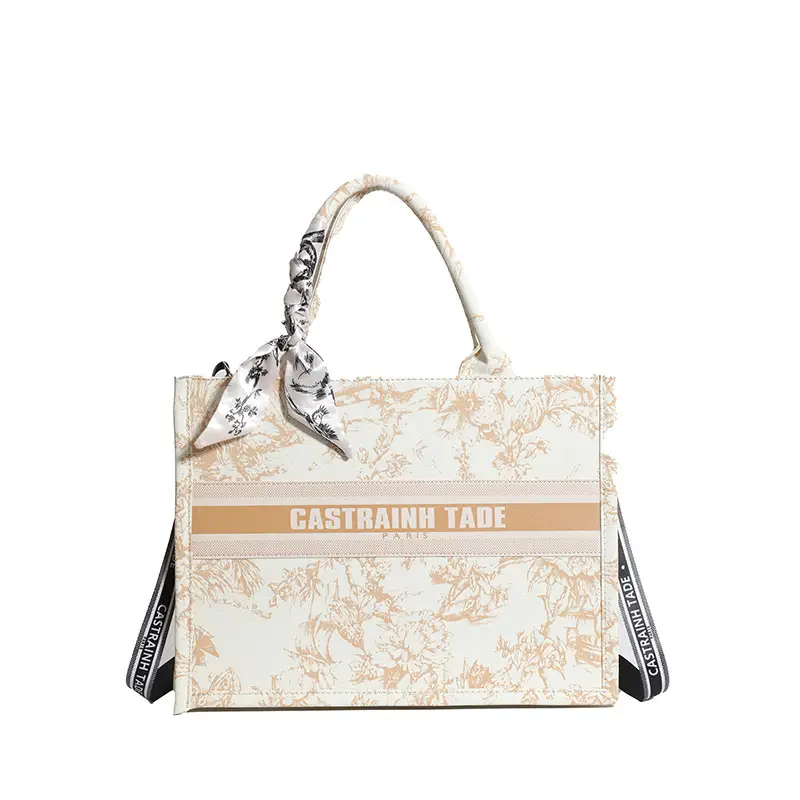 Women Printed Crossbody Tote Bag with Letter Design