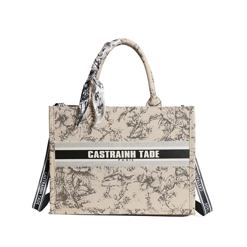 Women Printed Crossbody Tote Bag with Letter Design