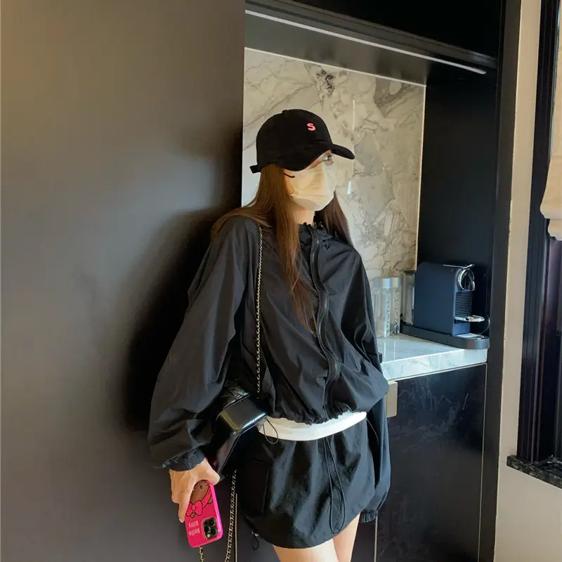 Women Men Black Letter Cap with Face Mask - Image 9
